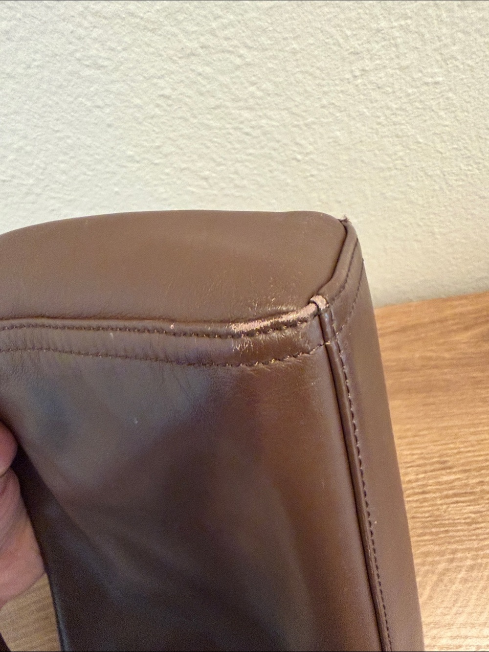 Quince Brown Leather Crossbody with Gold Hardware - Picture 6 of 9